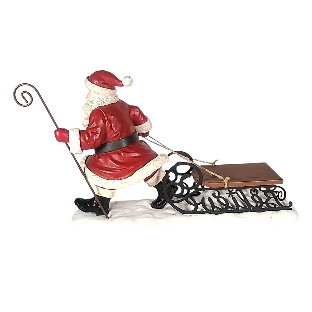 Rare Vintage Hallmark Christmas in Evergreen Santa Pulling Sled, Geoff Greenleaf - Picture 2 of 14